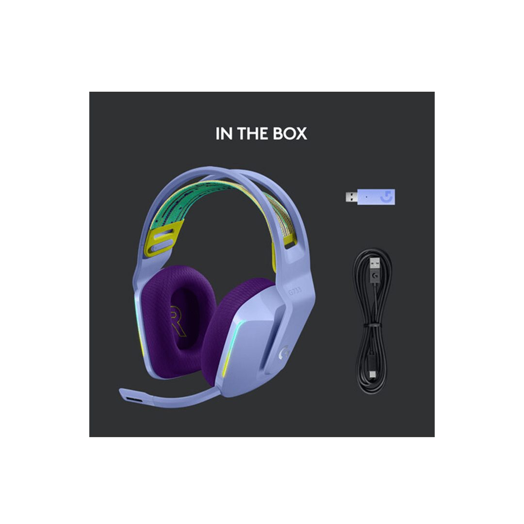 Logitech G733 LIGHTSPEED Wireless RGB Gaming Headset - Lilac in Qatar Logitech G733 LIGHTSPEED Wireless RGB Gaming Headset - Lilac in Qatar